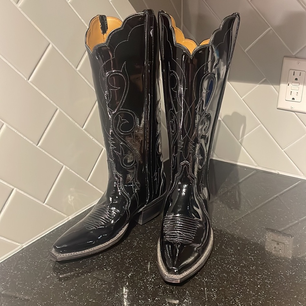 Patent Black Lucchese Boots